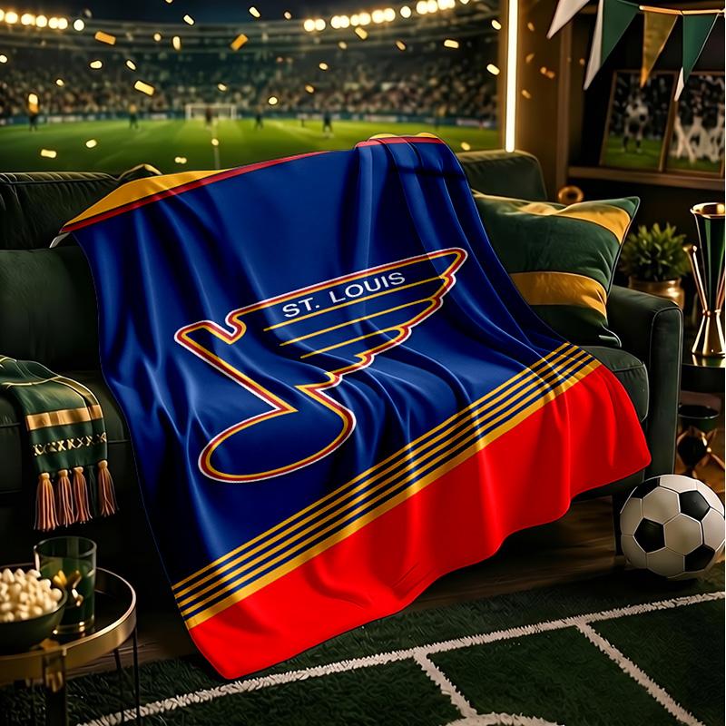 Blues Louis Crest Throws Blanket Flannel Blankets Plush for Couch Bed Gifts for Men Women Travel picnic blanket Christmas fan gifts