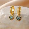 Mini Devil's Eye & Heart CZ Stainless Steel Earring for Women Mama Gold Color Anti Rust Earring Wedding Jewelry Accessories Gift