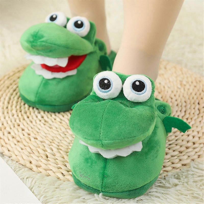 Crocodiles Plush Slippers With Open Mouth Cotton Slippers With A Moving Mouth