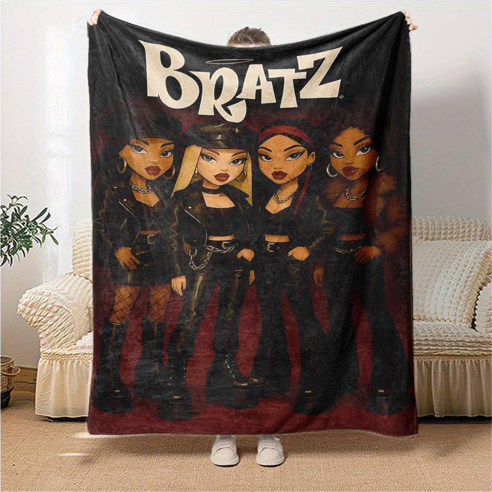 1 Stück Bratz Mode Weiche Warme Überwurfdecke Nickerchen-Decke für Couch Sofa Büro Bett Camping Reise,Bequem