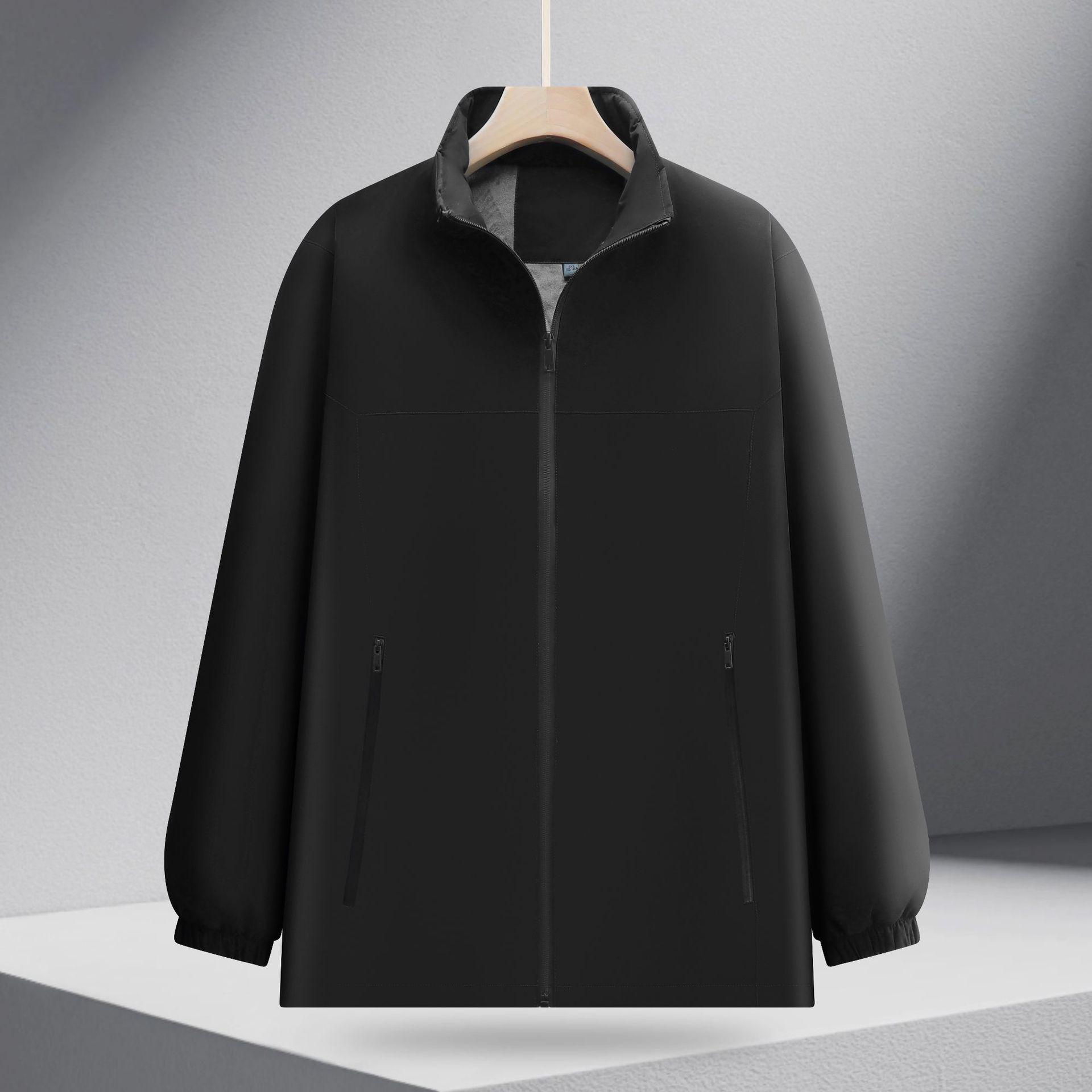 

Waterproof All-Season Windbreaker with Thick Stand Collar and Silk Cotton Lining 2XL