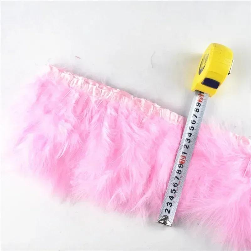 2Yards/lot Natural Fluffy Marabou Feather Trims Fringe 6-8inch Turkey Feathers for Crafts Ribbon Boa Clothing Wedding Decoration