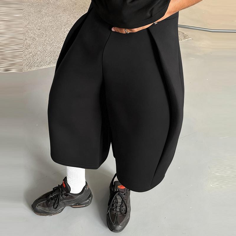 

INCERUN Spring Men Elastic Waist Casual Baggy Short Pants Capri S