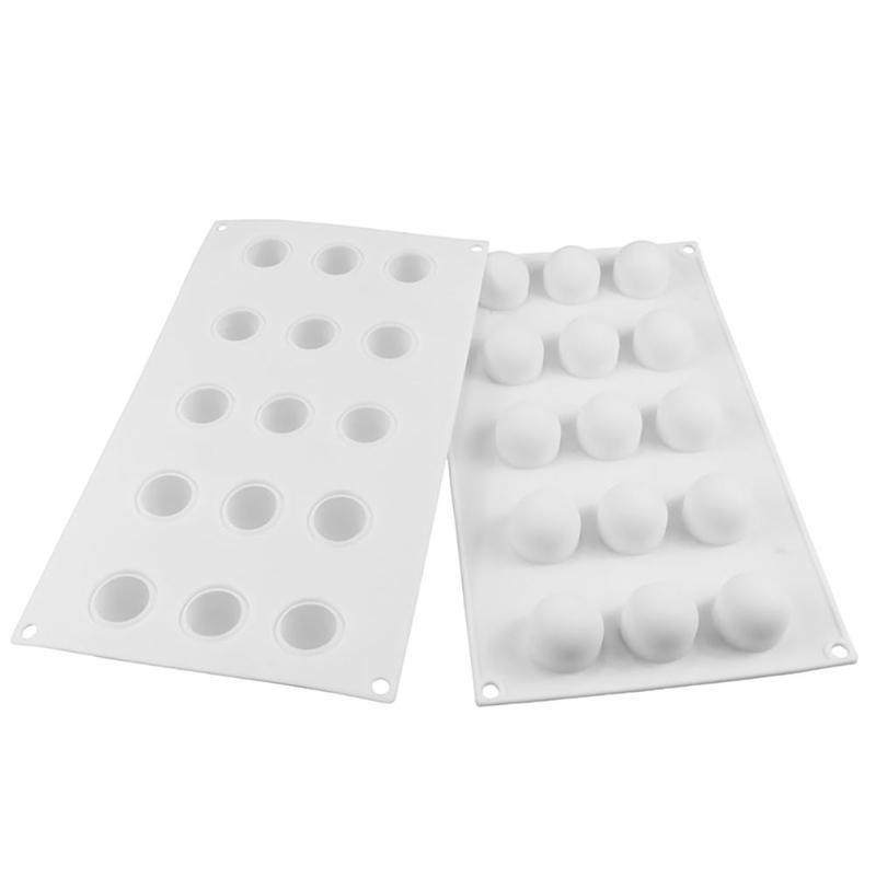 1 Pc White Silicone Mousse Mold French Dessert Baking Cake Mold Heart and Round Cupcake Baking Mouss