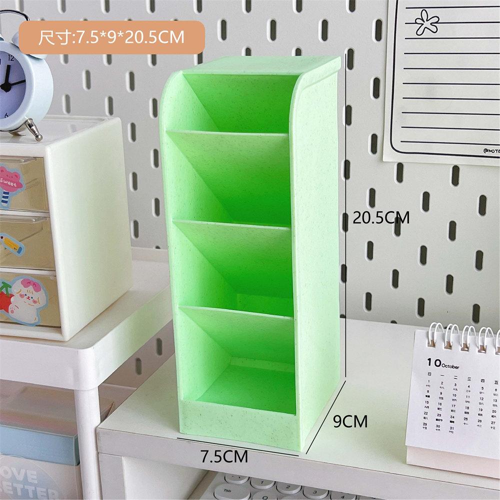Macaron Color 4 Grid Oblique Insertion Desktop Organizer Pen Holder Pencil Makeup Brush Storage Box School Stationery Quality