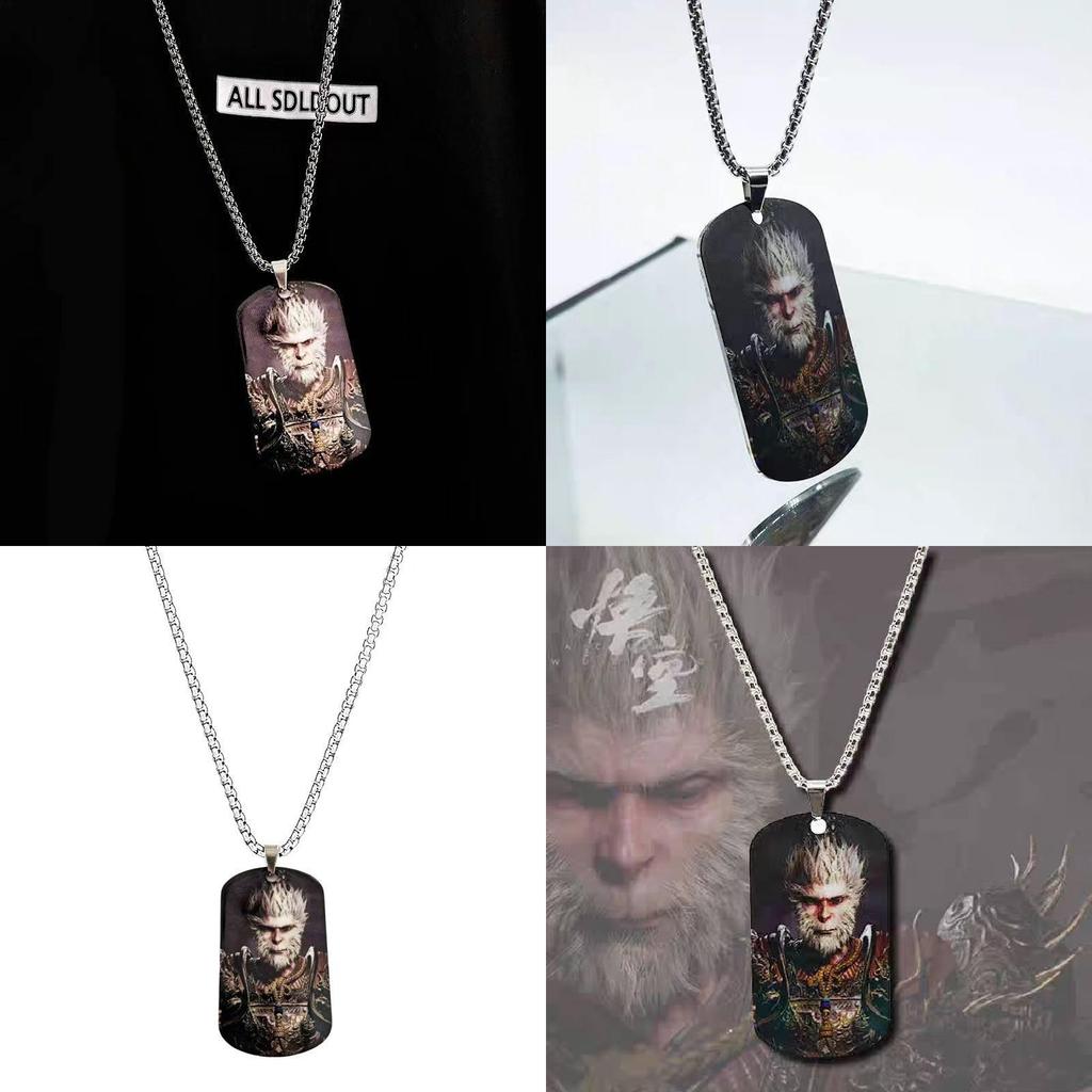 Stylish Black Myth Wukong Pendant Necklace For Men And Women Trendy Fashion Accessory