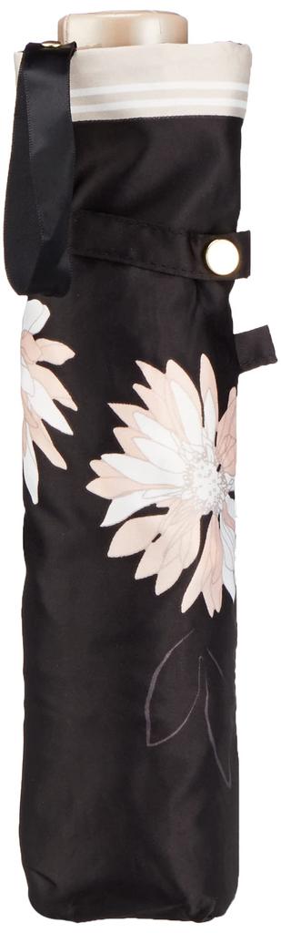 LANVIN en Bleu Folding Satin Floral Rib Product Umbrella, Print, Women's, Black, Length Approx. 55cm, Code 21-084-10817-02