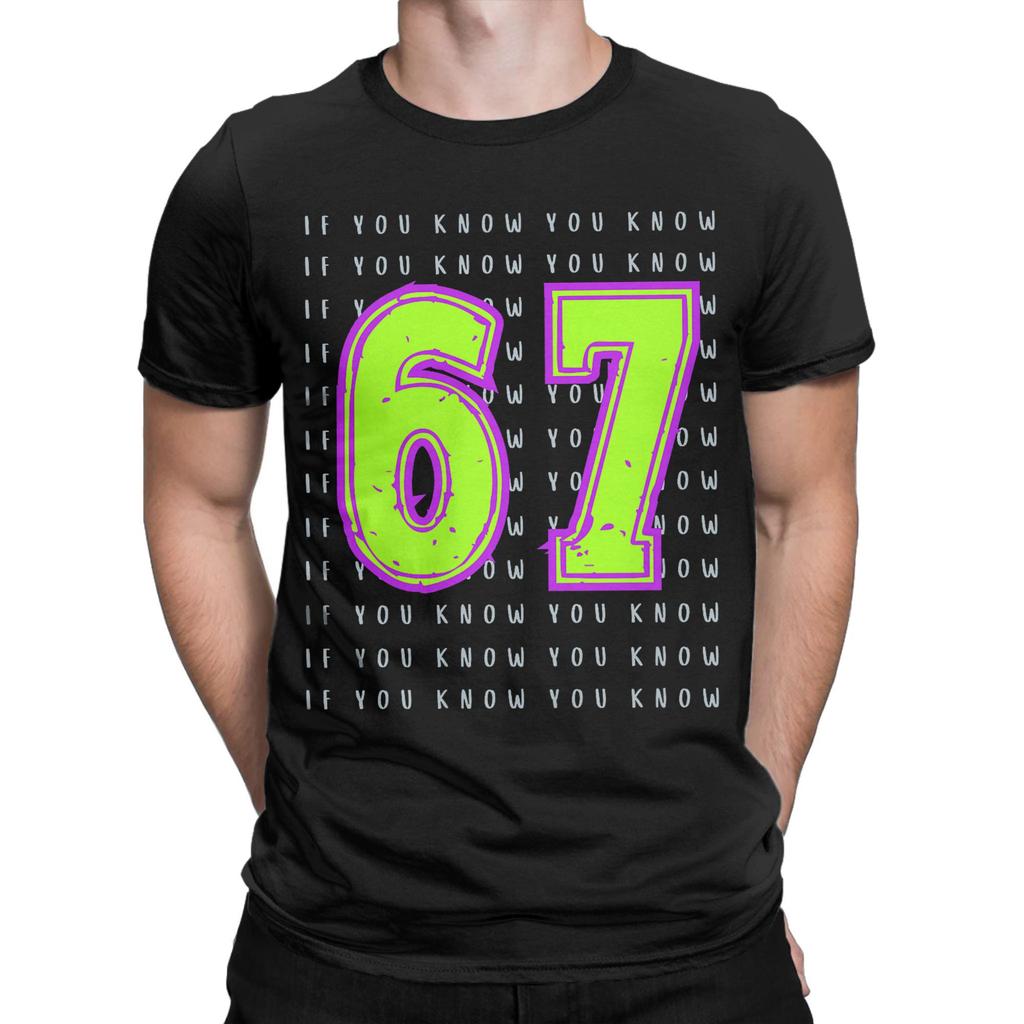 Men Women Fun Six Seven 6 7 Meme T Shirts  Cotton Clothing Funny Short Sleeve Crew Neck Tee Shirt Big Size T-Shirt
