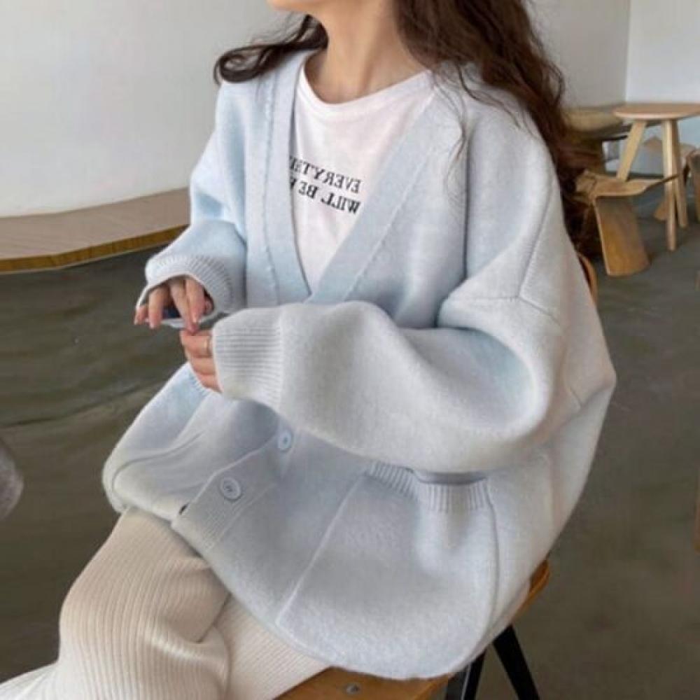 NaVaVa Soft Solid V Neck Long sleeVe Knit Cardigan Nk2562