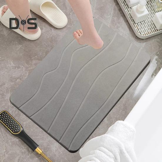 Baderomsgulvmatte Hurtigabsorberende Hurtigtørkende Diatom Mud Anti-skli bunnteppe Enkelt å rengjøre Flerbruksbadekar Dusj Vask Kjøkkenteppe