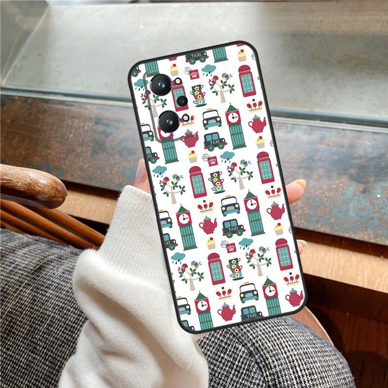London Red Bus Big Ben Case For Realme 12 Pro Plus 11 13 14 C63 C61 C55 C51 C53 C25 C65 C67 C71 C75 GT6 GT7 15 Pro
