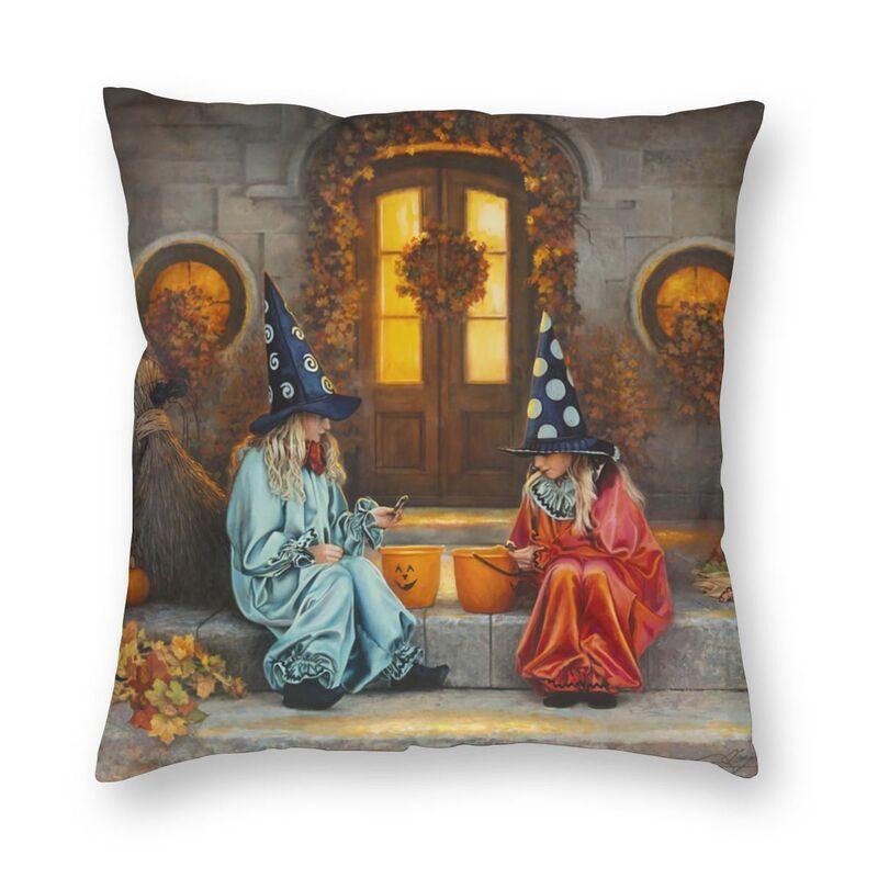 Home Decoration Nordic Halloween Witch Ghost Tree Cushion Cover Cushion Cover Mystery Magic Pillowcase 45x45cm Funda De Almohada
