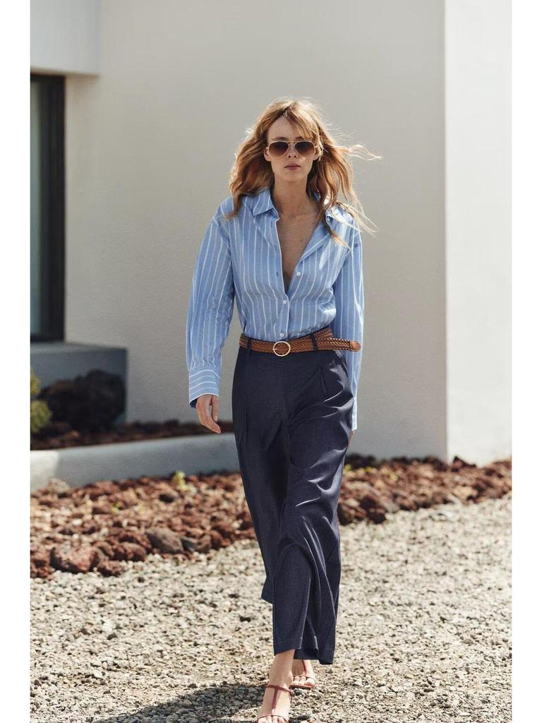 Women's European-American Striped Double-Breasted Long Sleeve Shirt - 2025 Spring Fashion