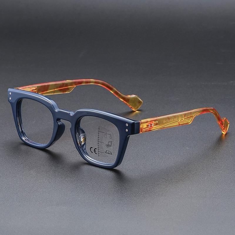 

2026 New Fashionable HD Multifocus Square Frame Men s Reading Glasses Retro Neutral High Quality Anti Blue Light Glasses 2.0 синий