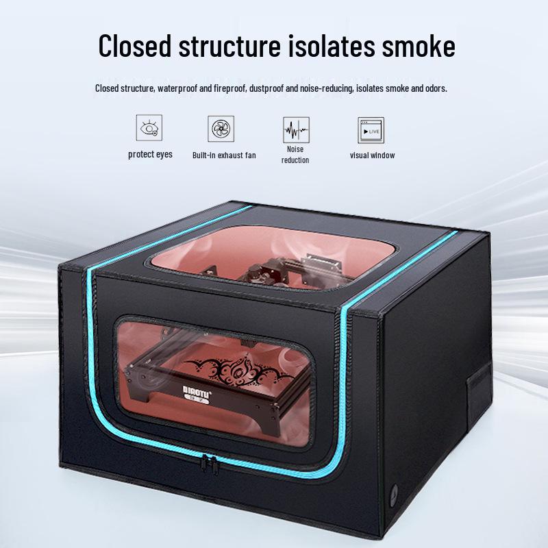 

72x72x40см Огнестойкий пылезащитный чехол для гравировального станка с вентиляцией и дымозащитным экраном