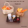Dollhouse Miniature Resin Food Set: Strawberry Jam, Bread Basket, DIY Kit