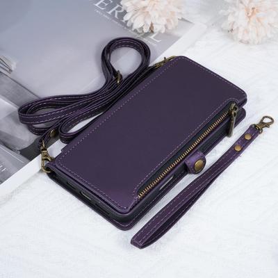 iPhone17 Retro Crossbody Leather Wallet Case with Lanyard & Card Slots