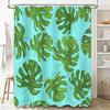 Green Leaf Shower Curtain Waterproof Bath Decor Blue Backdrop Modern Printing Bathroom Accessories Home Decoration