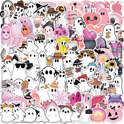 100 Cartoon Halloween Ghost Doodle Stickers DIY Decorative Guitar Notebook Suitcase DIY Waterproof