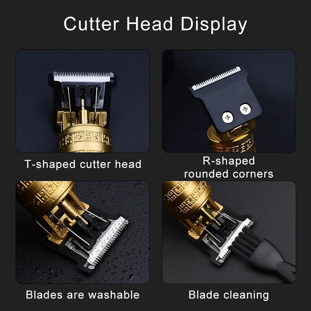 Vintage T9 Electric Cordless Hair Cutting Machine Professional Hair Barber Trimmer for Men Clipper Shaver Beard Portable Hair Cutting Machine