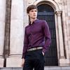 Menseye Purplish Red Long Sleeves Shirt for Business Banquet