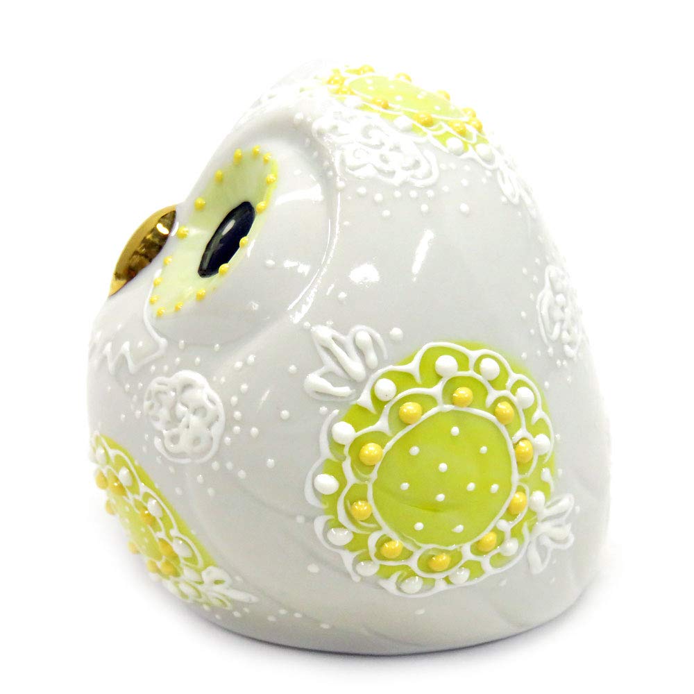 Kutani Ware Ball Owl (yellow) Pottery
