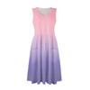 Summer Casual Midi Dresses For Women Vocation  Elastic Waist Sleeveless Knee Length Sundress With Pockets Loose Fit