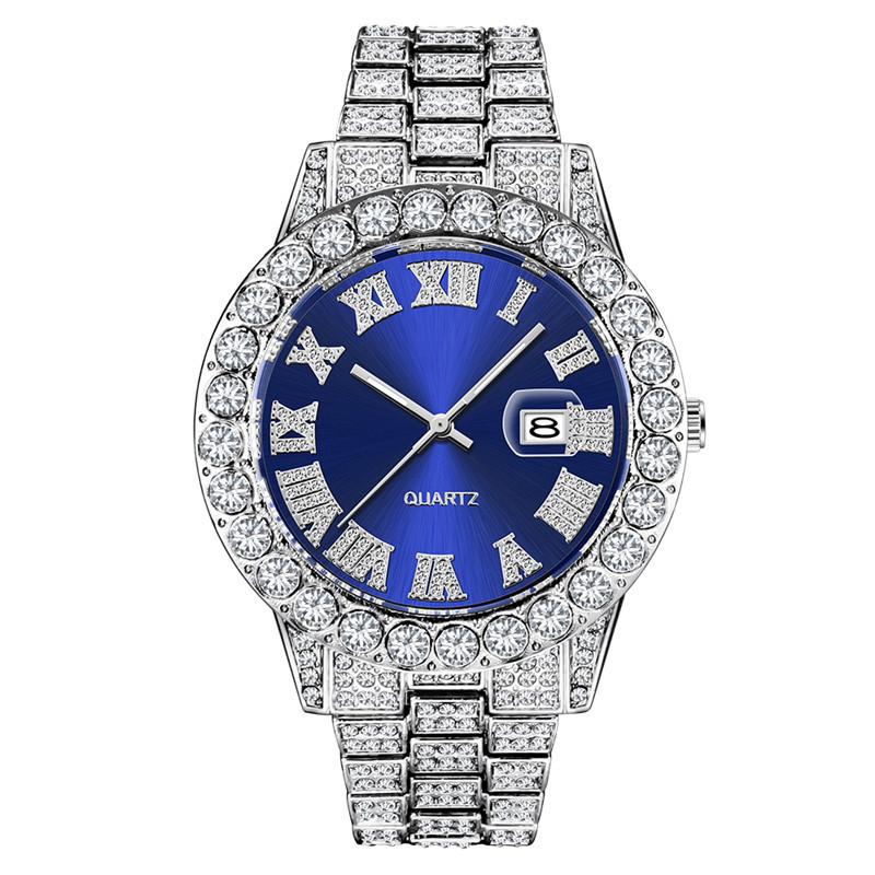 Hip Hop Full Iced Out Mens Watches Modern Quartz Wrist Watches With Micropaved Cubic Zircon Watch For Women Men Jewelry