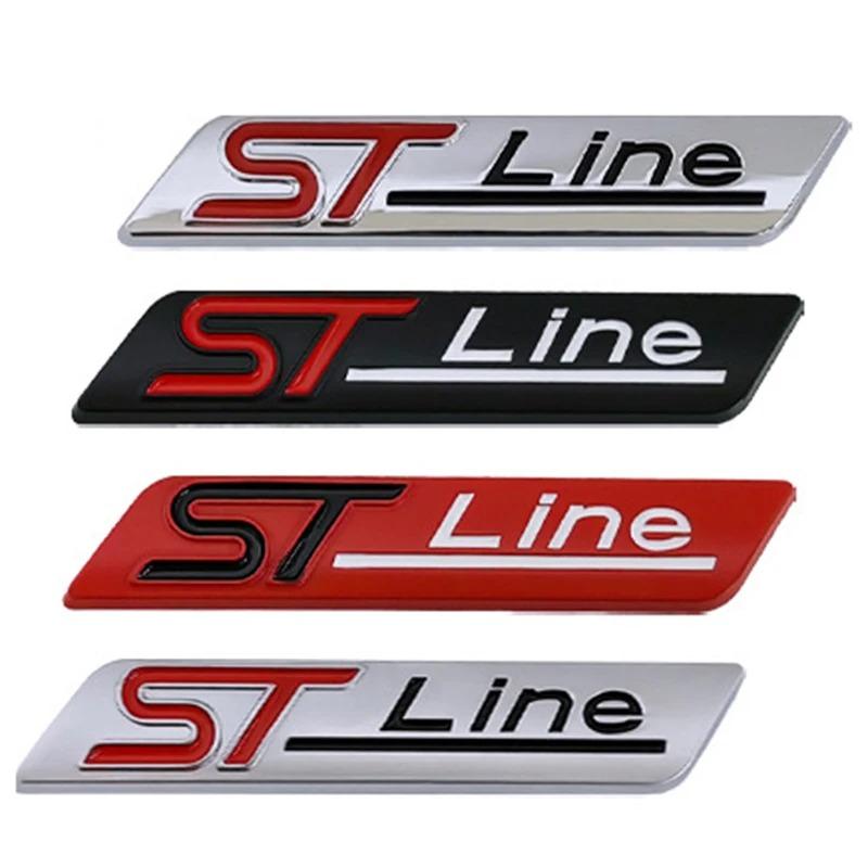 WGL2 3D Metal ST Line Logo Car Rear Trunk Badge Emblem Sider Fender Sticker For Ford STLine Focus Fiesta Mondeo Ecosport Kuga ESCAPE