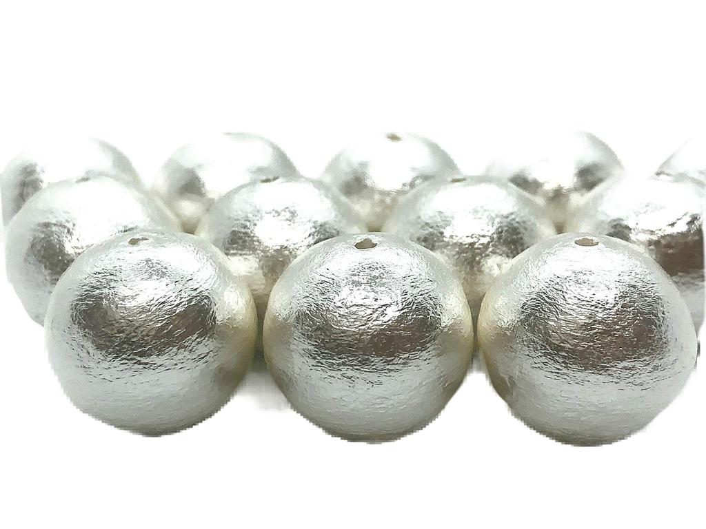 Cotton Pearls 6mm White 300 Pieces Double Hole Made in Japan Large Bag Beads (White)