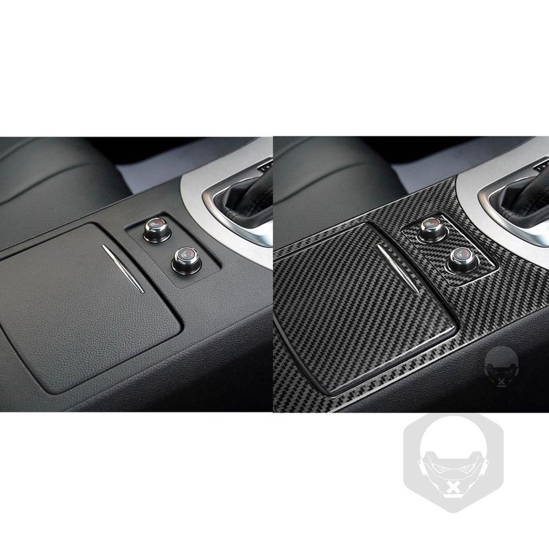 For Infiniti G35 G37 2007-2013 Real Carbon Fiber Sticker Central Control Storage Box Water Cup Holder Car Accessories decorative