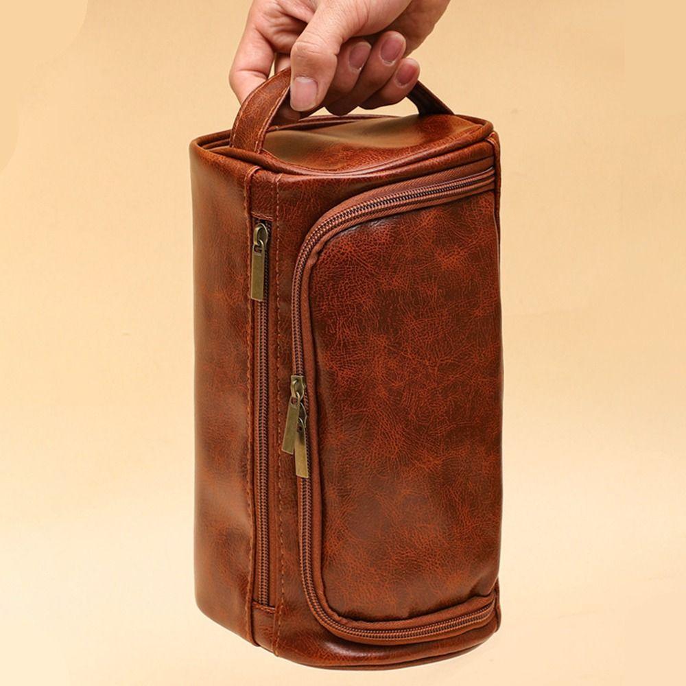 With Handle Men Toiletry Bag Waterproof Makeup Bag Durable Cosmetic Storage Bag  Business