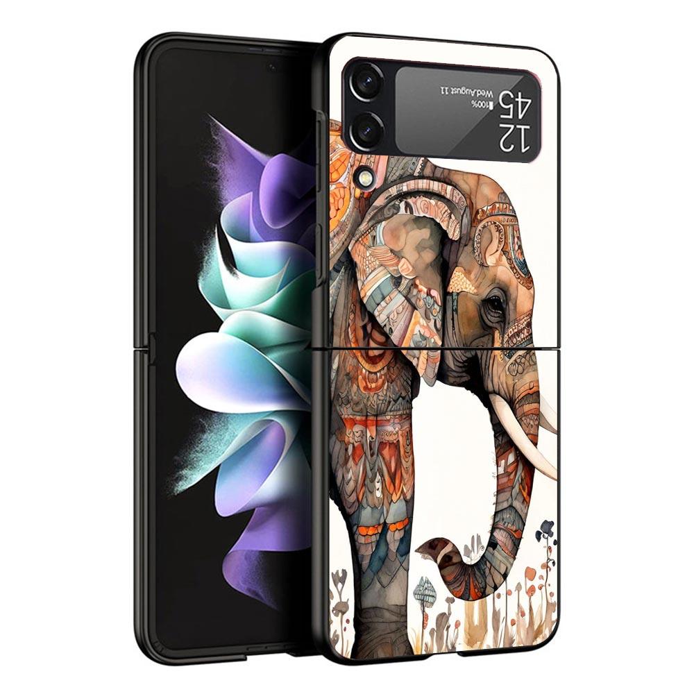 

Elephant Mandala Aztec Case For Samsung Galaxy Z Flip 7 6 5 4 3 z Flip7 Flip6 Flip5 Flip4 5G Phone Cover Flip3 Folding Coque Samsung Z Flip 6