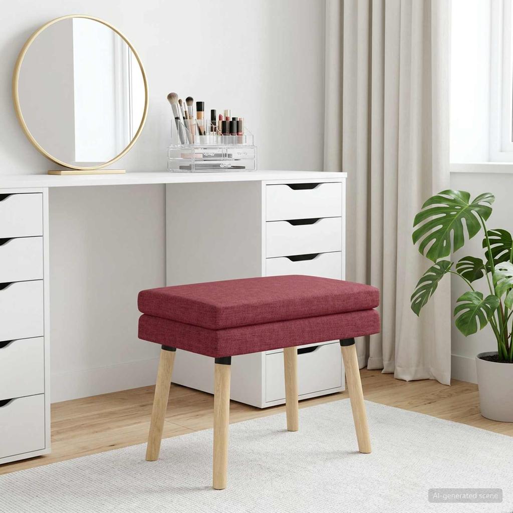 Double Layer Bench Wine Red 60 X 40 X 46 Cm Fabric