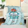 1pc Flannel Cute Creatures, Sanrio, Fantasy CharactersThrow Blanket, Cartoon Truck Pattern Printed Blanket, Warm Cozy Soft Blanket For Couch
