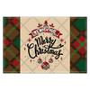 Christmas Meal Mat, Linen Snowman Checkered Printed Table Mat, Holiday Party Restaurant Decoration Insulation Mat