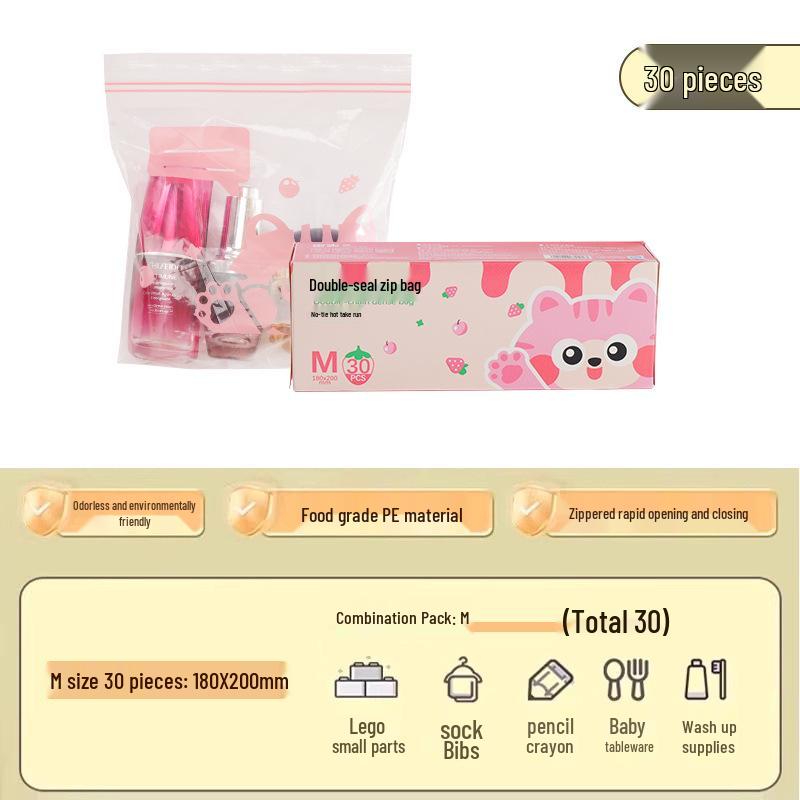 Zesílené sáčky do lednice s dvojitým těsněním - Samouzavírací, Vzduchotěsné, Se stahovací šňůrkou