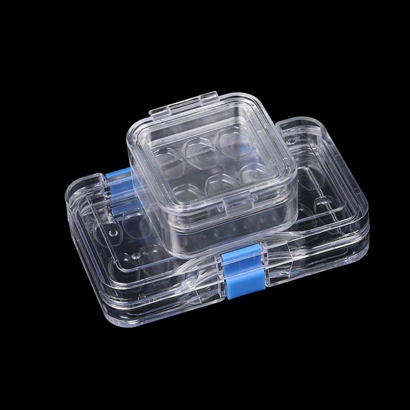 6/16Grids Dental Tooth Storage Box With Film Membrane Denture Molar Braces Box