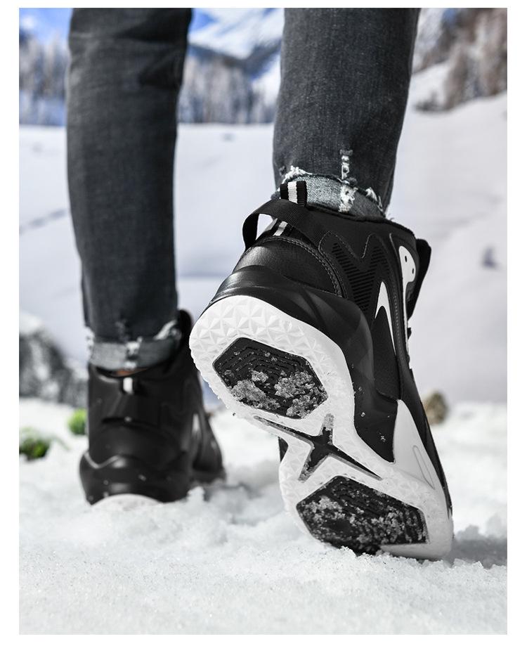 Scarpe da papà da uomo taglie forti foderate in pile e in pelle - Calde, leggere, sneakers casual 4847