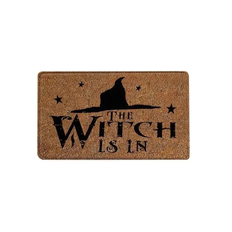 Witch Pumpkin Printed Floor Door Mat Non Slip Super Absorbent Kitchen Rugs Halloween Home Decor Entrance Carpet Drying Footpad