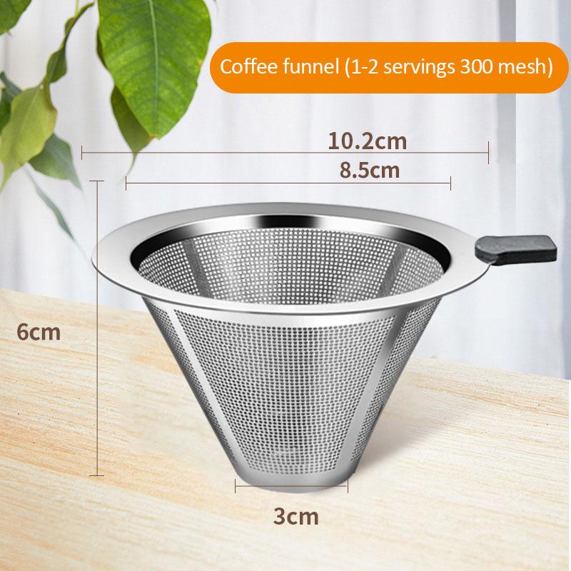 

Держатель фильтра для кофе из нержавеющей стали 304, двухслойная ручная воронка для заваривания кофе, кофейник, сетка для капель, кофейные аксессуары, инструменты для приготовления