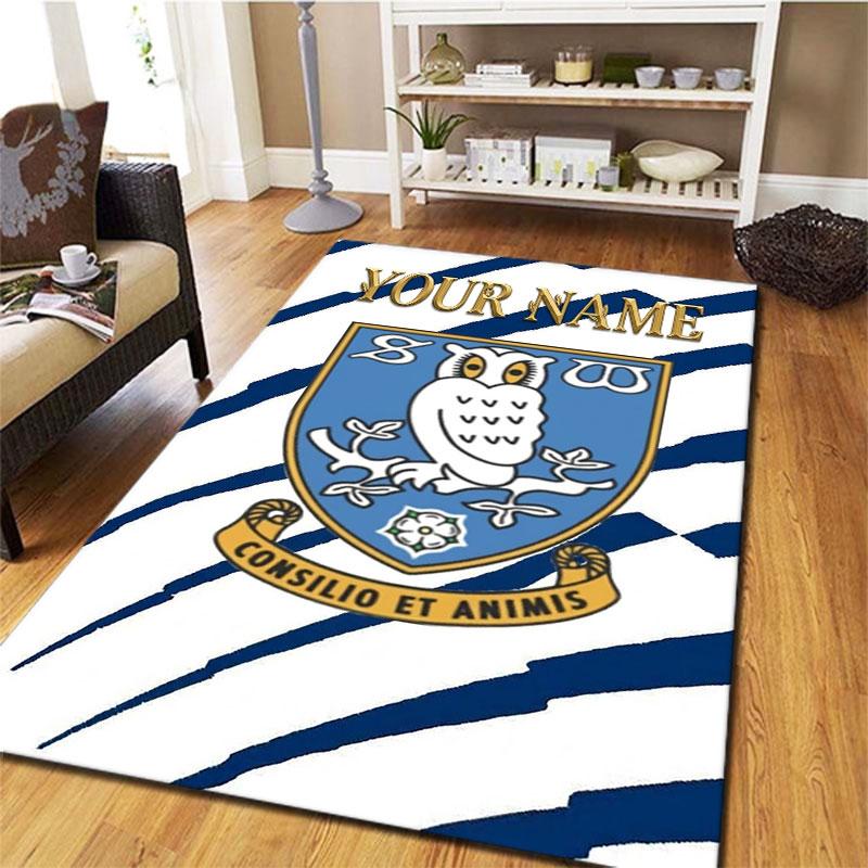 Sheffield Wednesday Football Club Custom Name Carpet Rug for Living Room Bedroom Home Sofa Decoration,Kids play Non-slip Floor Mat