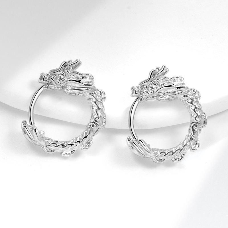 Boucles d'oreilles de l'année Benming, motif de dragon, boucle d'oreille enroulée, conception de niche, boucle d'oreille unique de l'année du dragon, nouvelles boucles d'oreilles chinoises