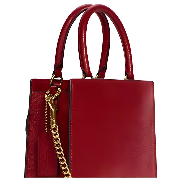 New COACH Pepper Woolen Small Square Bag, One Shoulder Handbag Trumpets Women's Red C6778-IMF8Q