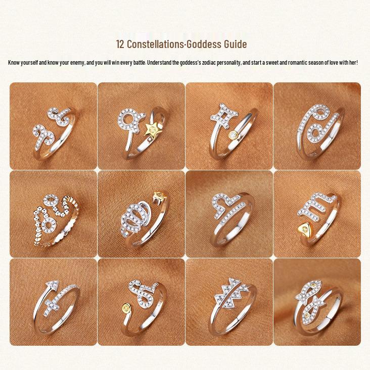 Koreanische Mode Silber Sternbildring - Weißgoldplattiertes offenes Band