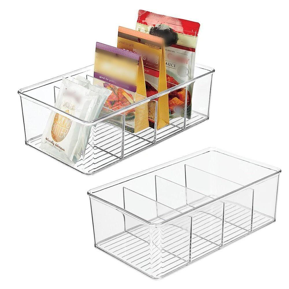 Clear Plastic Food Storage Organizer Bins Clear Display Containers Spice Packet Rack Food Packets