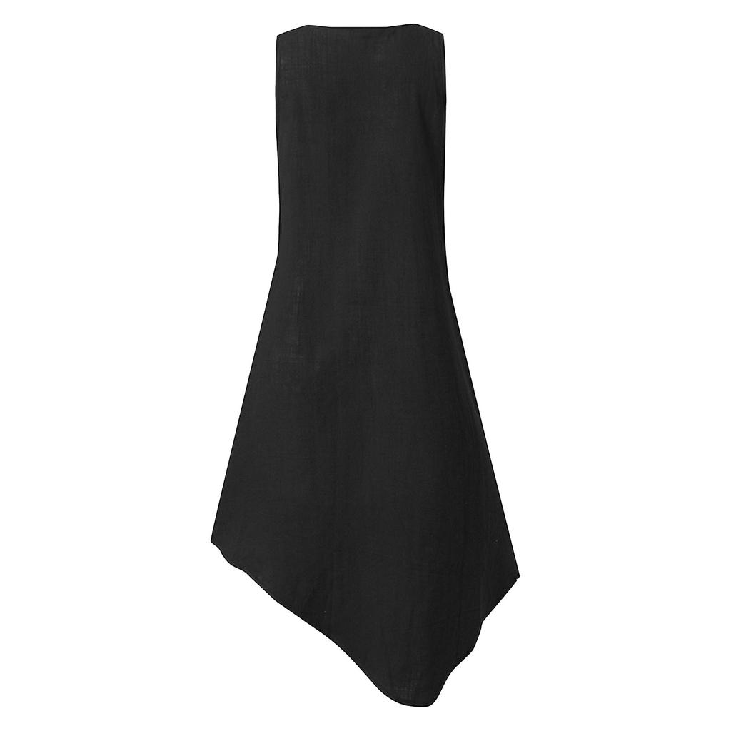 Women's Summer Sleeveless Beach Vest Skirt Asymmetric Beach Dress