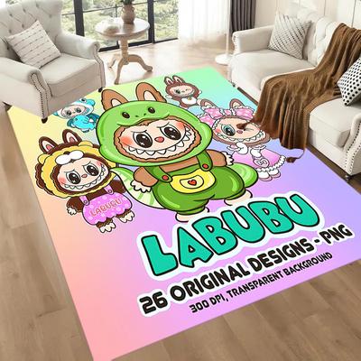 A Labubu karakterkollekció négyzet alakú szőnyegek nagyszerű választás nappalikba, hálószobákba, otthoni dekorációhoz és ajándékba.