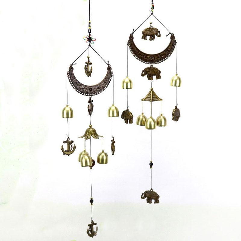 Crescent Bronze Alloy Wind Chimes Home Decoration Wind Bell Outdoor Yard Garden Living Room Wind Chimes