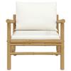 VidaXL Garden Chairs 2 Pcs with Cushions Cream White Bamboo 363462